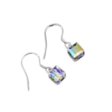【米蘭精品】現貨+預購 925純銀耳環水晶耳飾時尚閃耀魔方造型情人節生日聖誕節交換禮物女飾品73dz20