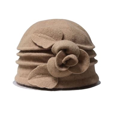 【米蘭精品】現貨+預購 羊毛帽禮帽盆帽毛呢花朵保暖針織女帽子情人節生日聖誕節交換禮物6色74bm5