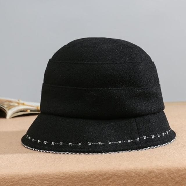 【米蘭精品】現貨+預購 漁夫帽毛呢盆帽鑲邊可摺疊百搭純色女帽子情人節生日聖誕節交換禮物3色74bn50