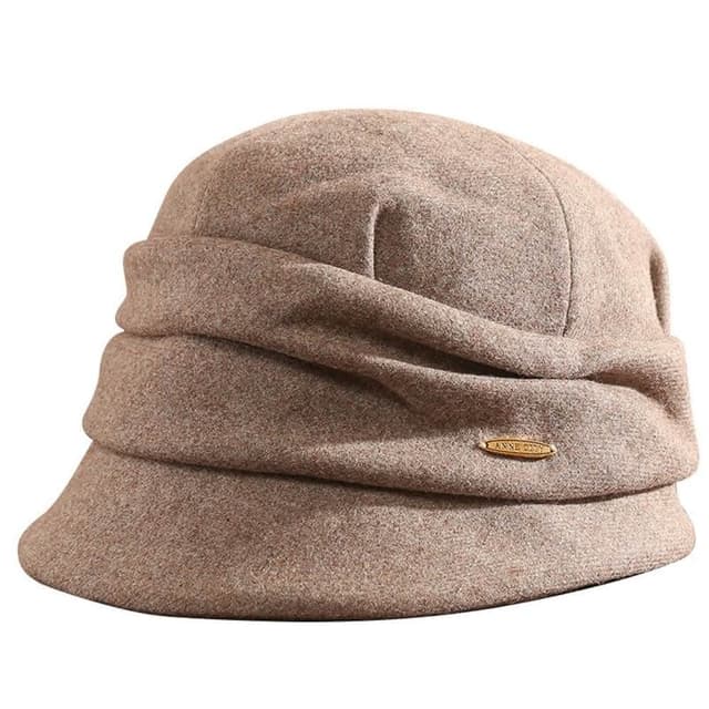 【米蘭精品】現貨秒發 羊毛帽漁夫帽-保暖毛呢盆帽純色加絨褶皺女帽子生日情人節禮物4色74bn5