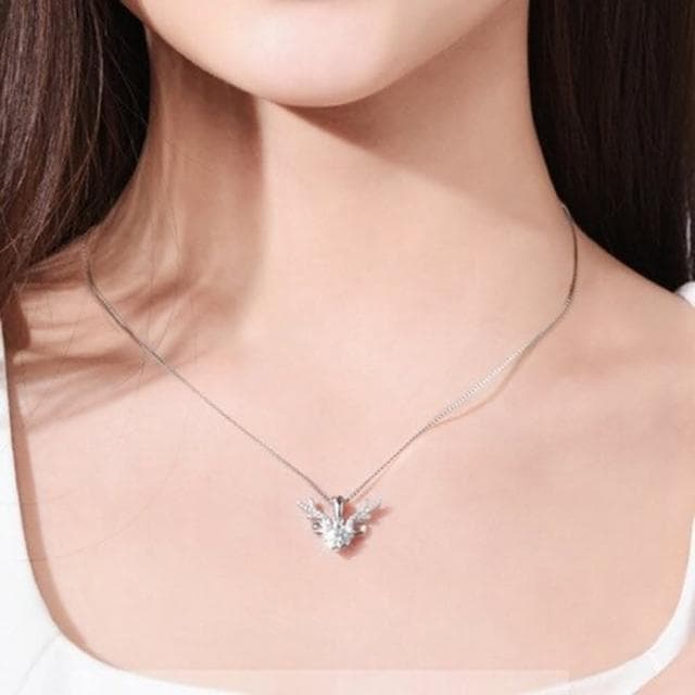 【米蘭精品】現貨+預購 莫桑鑽項鍊925純銀吊墜1克拉麋鹿鑲鑽鹿角情人節生日聖誕節交換禮物女飾品74an29