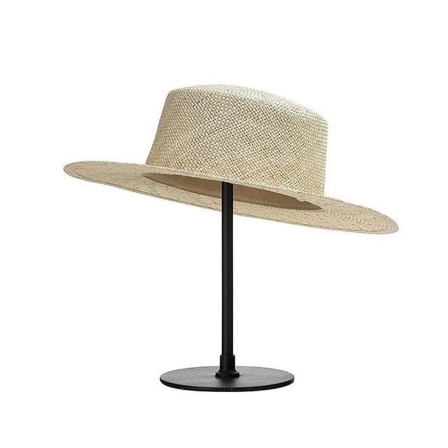【米蘭精品】現貨+預購 草帽防曬禮帽平頂寬簷簡約劍麻女帽子母親節情人節生日聖誕節交換禮物74bw12