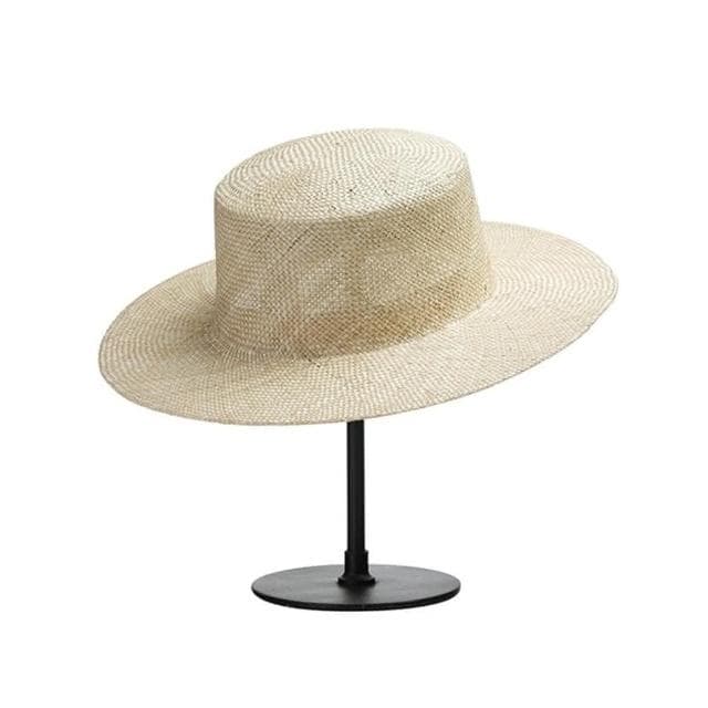 【米蘭精品】現貨+預購 草帽防曬禮帽平頂寬簷簡約劍麻女帽子母親節情人節生日聖誕節交換禮物74bw12