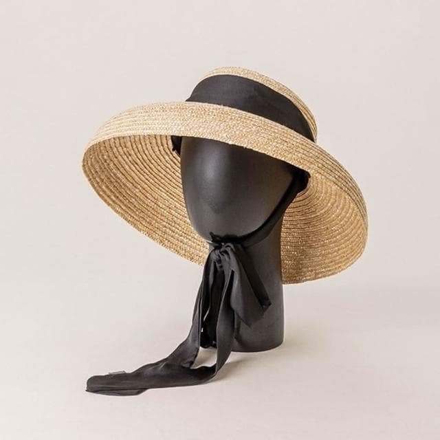 【米蘭精品】現貨+預購 草帽防曬空頂帽綁帶大簷復古女帽子母親節情人節生日聖誕節交換禮物2色74bw20