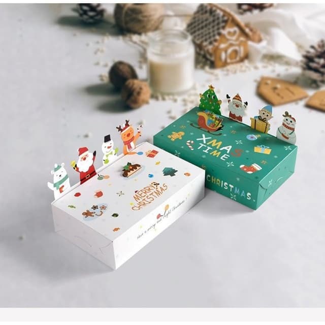 聖誕紙盒-10入聖誕節日用品 聖誕老人 聖誕禮物包裝 可愛紙盒包裝 聖誕節慶 派對用品 紙盒 10入