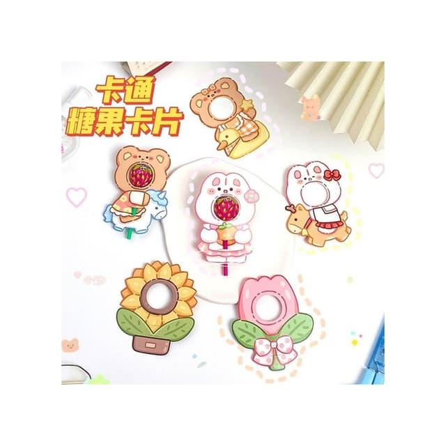 6入 糖果裝飾卡 棒棒糖卡片 禮物裝飾卡 聖誕節 生日派對 DIY糖果裝飾紙卡 幼稚園生日小禮物 婚