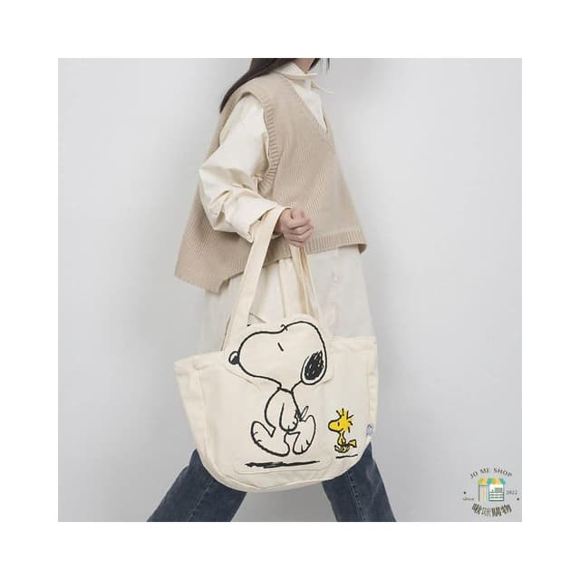 【SNOOPY 史努比】現貨當天出 官方✨️正品✨️Snoopy 史努比 卡通大容量 帆布袋 包包 女 ins 單肩包 交換禮物