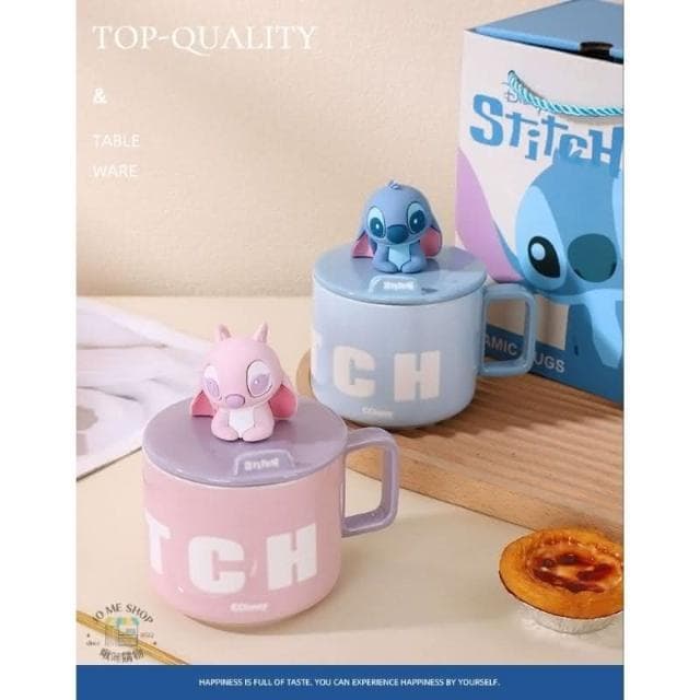 【Disney 迪士尼】史迪奇  現貨 禮物 禮盒裝 情侶杯 🏰 迪士尼 正品 Disney 史迪奇 公仔 陶瓷水杯 馬克杯 帶蓋 杯蓋手機架 交換禮物