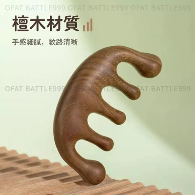 頭部SPA 綠檀木頭部按摩梳    檀木梳 木頭梳子 母親節禮物 按摩器頭部梳 按摩梳 胖嘟嘟造型梳 HF08