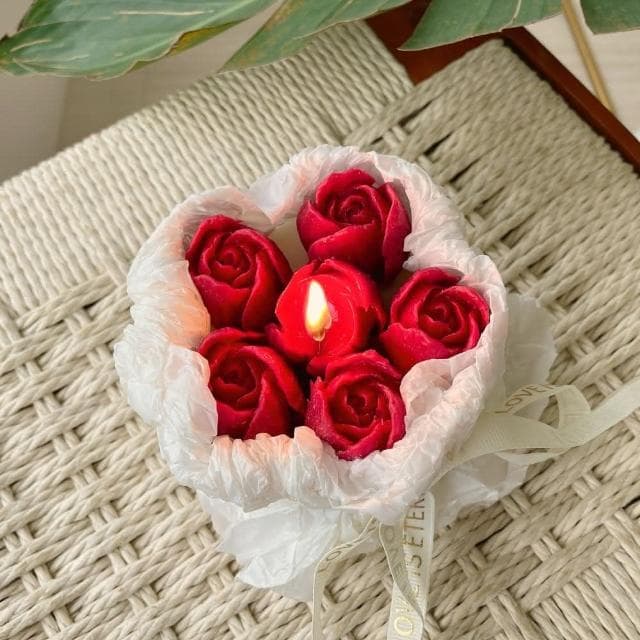 【All In Home 窩在家】浪漫玫瑰優雅蠟燭(生日聖誕交換女友女生情人禮物香氛蠟燭)