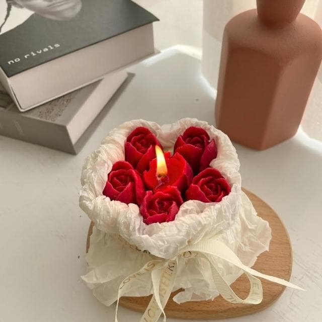 【All In Home 窩在家】浪漫玫瑰優雅蠟燭(生日聖誕交換女友女生情人禮物香氛蠟燭)