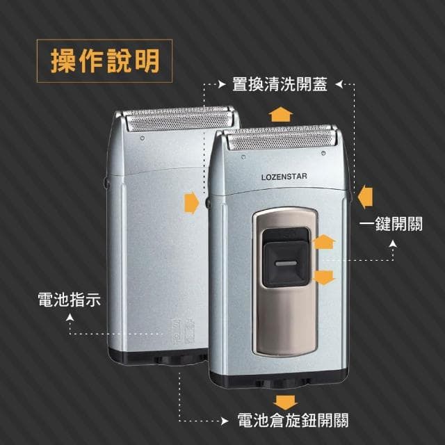 日本 LOZENSTAR 輕量旅行電池式電動刮鬍刀 S-617N 乾濕兩用(刮鬍刀 剃鬍刀 剃鬚刀 超輕量 學生宿舍)