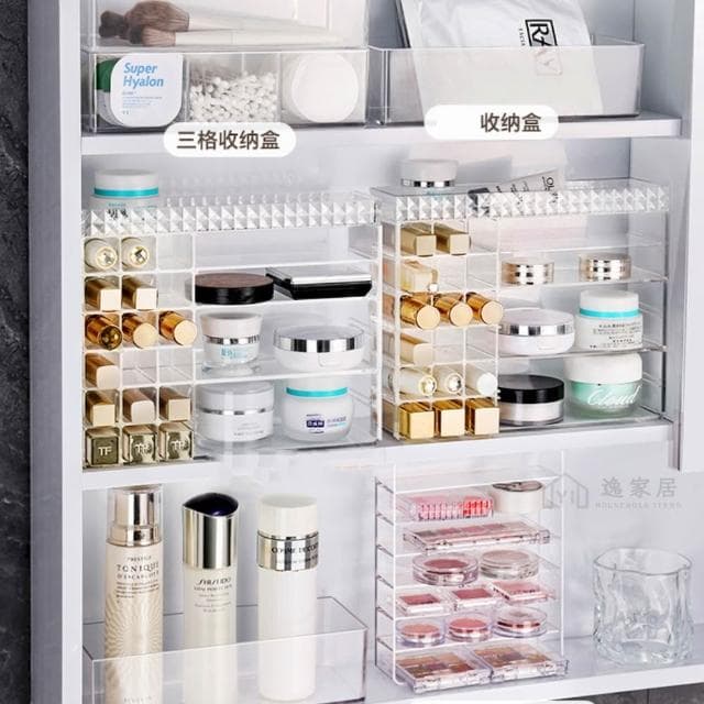 逸家居 桌上口紅化妝品收納架 眼影收納 化妝品 保養品收納架 18格口紅置物架 收納盒