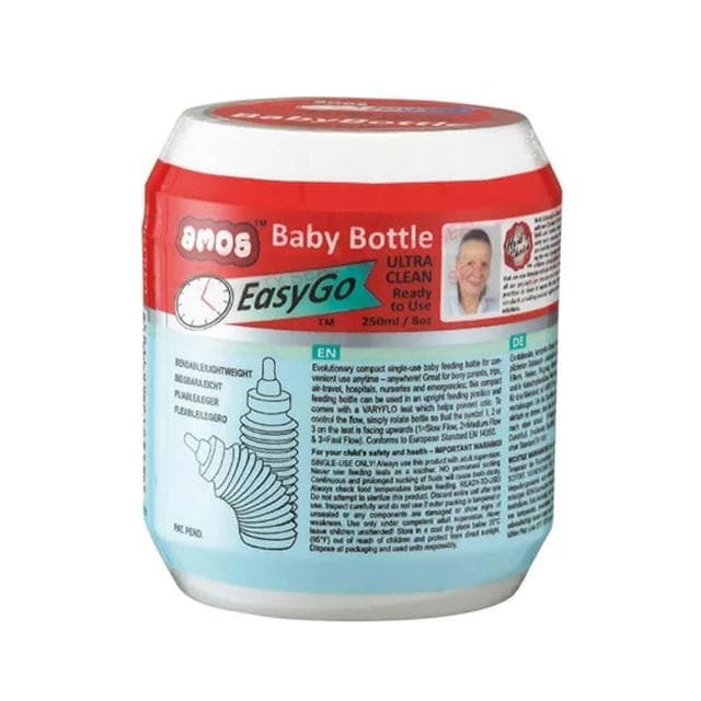 AMOS拋棄式奶瓶-6入(250ml/拋棄式/奶瓶/內附三合一奶嘴)