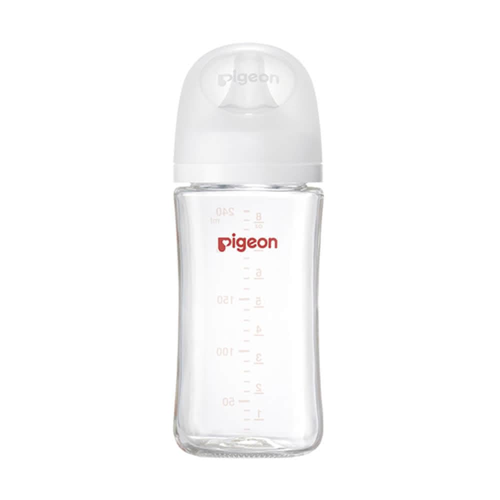 【Pigeon 貝親】第三代母乳實感玻璃奶瓶240ml-純淨白(玻璃奶瓶)