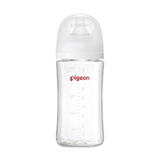 【Pigeon 貝親】第三代母乳實感玻璃奶瓶240ml-純淨白(玻璃奶瓶)