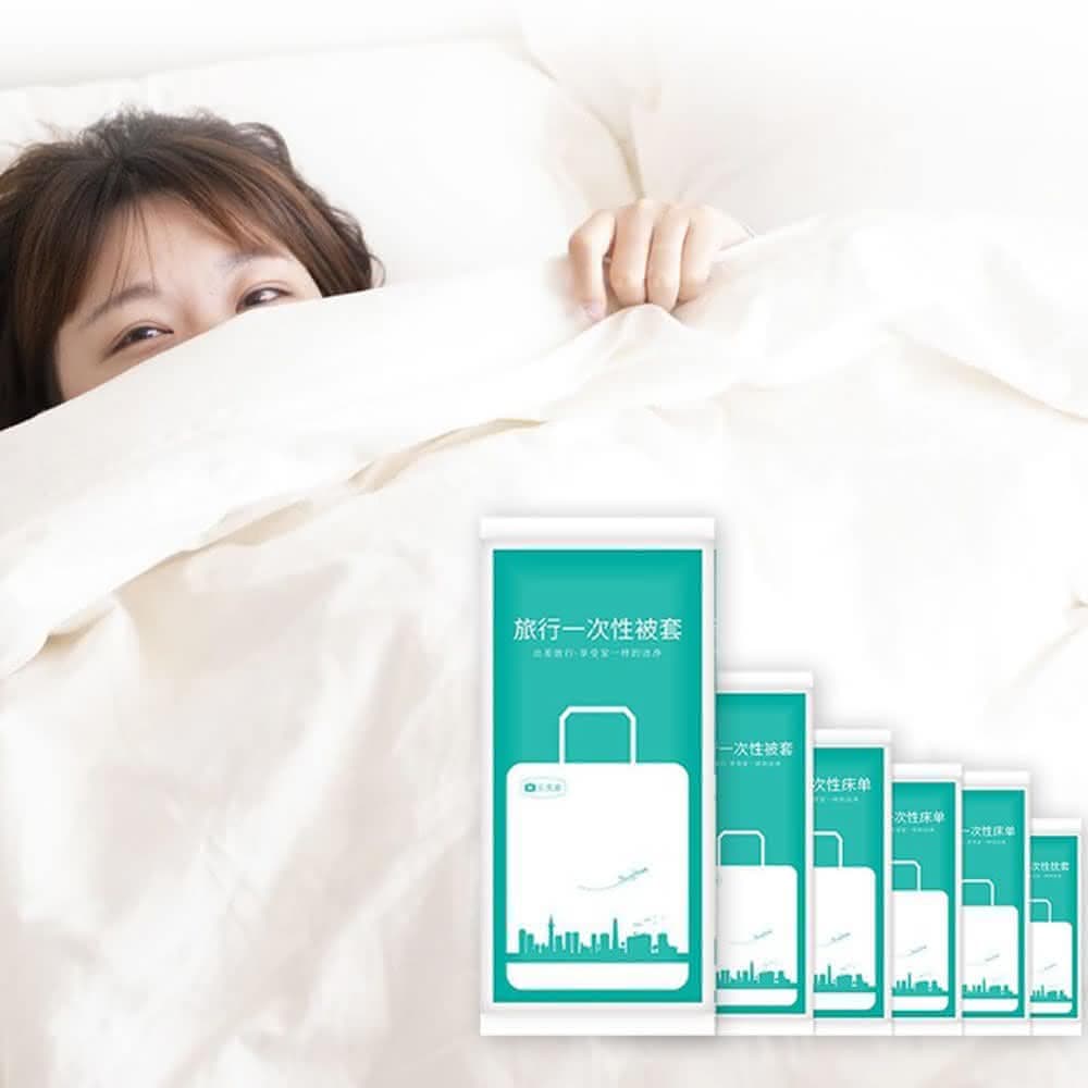 【JOEKI】拋棄式旅行用品-四件套免洗床單 旅行床單 拋棄式床單 一次性床單 拋棄式床單  免洗雙人床單
