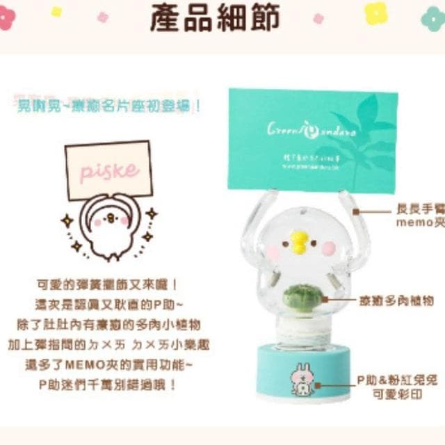 【Green Pandora】卡娜赫拉的小動物彈簧P助小植物擺飾禮物盆栽  療癒盆栽