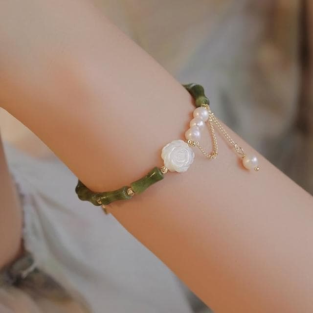 【Paiya 派亞】貝殼山茶花淡水珍珠手鏈女小眾設計感送閨蜜送女友手鏈手飾交換禮物/過年送禮