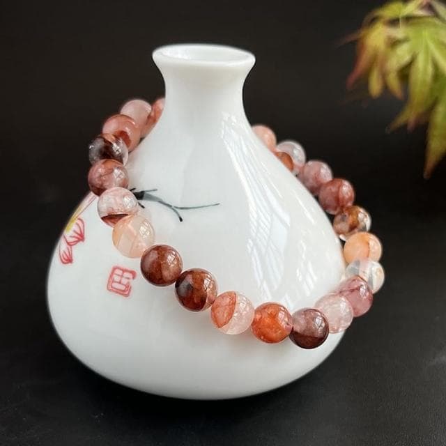 【Paiya 派亞】10mm紅膠花手鏈 紅色水晶紅幽靈異象水晶手鏈送禮好物/交換禮物