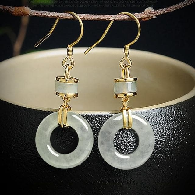 【Paiya 派亞】S925銀鑲嵌A貨翡翠耳環冰種玉石時尚女款耳墜耳飾ins交換禮物/過年送禮