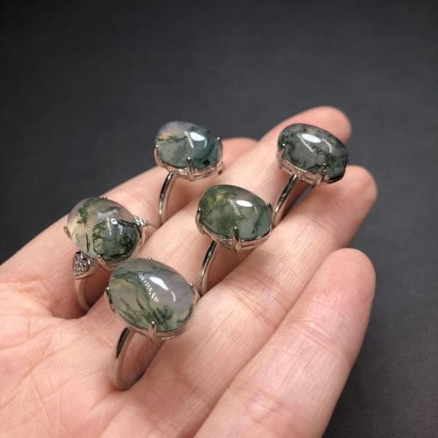 【Paiya 派亞】水草瑪瑙戒指銅托鑲嵌個性小衆風女款百搭簡約交換禮物/過年送禮