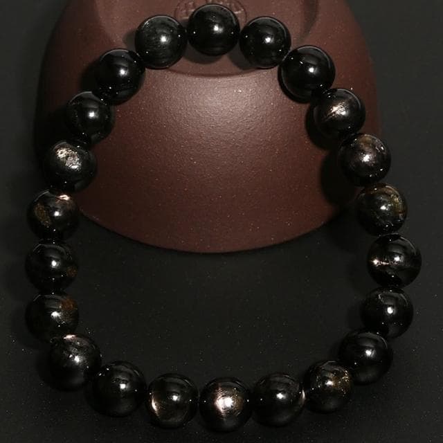 【Paiya 派亞】7-12MM金運石貓眼銀線金運石圓珠串手鏈男女款飾品單圈手串