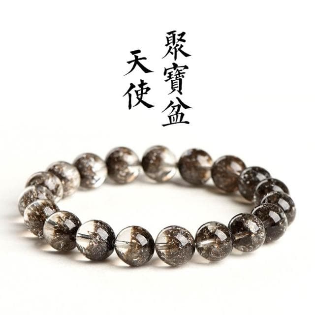 【Paiya 派亞】黑加侖聚寶盆水晶手鏈 黑色超七圓珠手串送禮好物/交換禮物