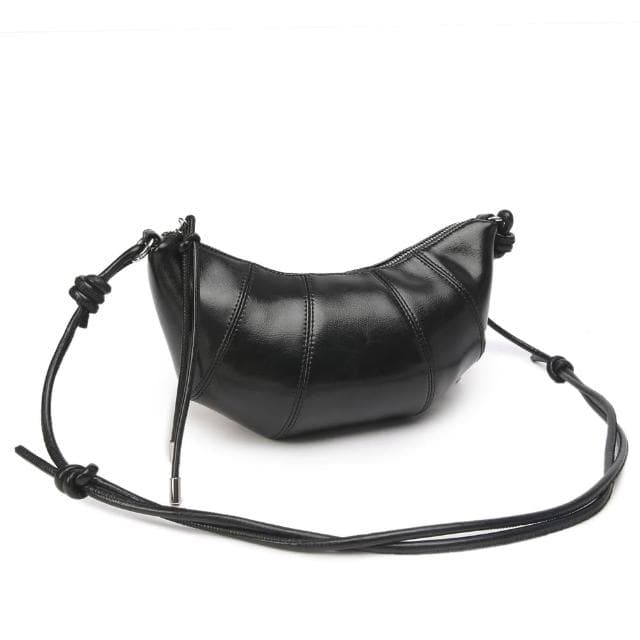 【達賀尊爵】頭層牛皮女士單肩斜挎包牛角百搭零錢貝殼時尚包古典手袋軟真皮5色擇一