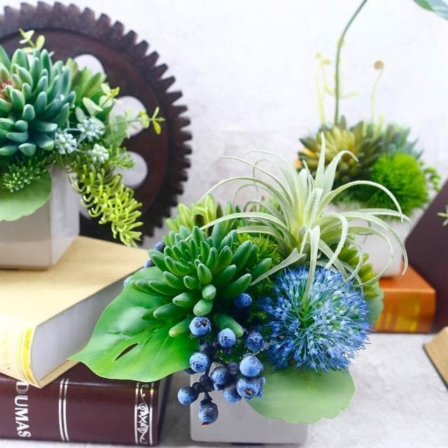 【HUGO DECO 榆果傢飾】空氣鳳梨多肉香氛植栽(擬真植物/人造盆栽/綠化/佈置/禮物)