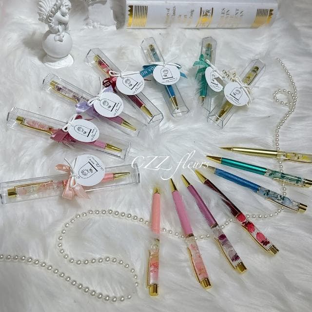 喜滋滋花藝 永生浮游花筆心意小禮盒 質感手作溫度 (永生花 交換禮物 禮品 禮物 教師節禮物 婚禮小物 浪漫浮游花)