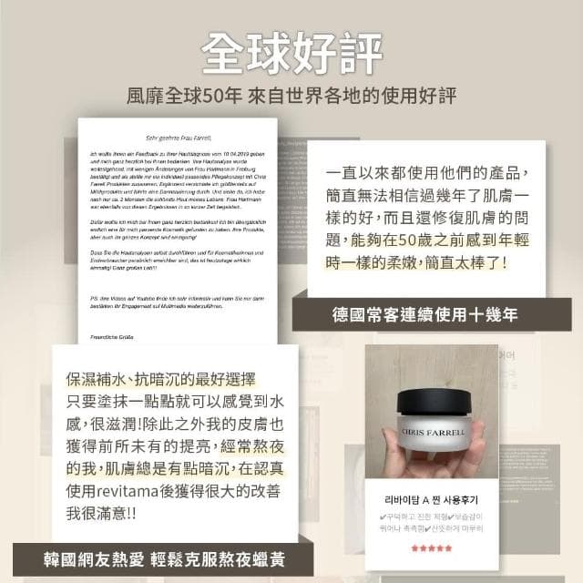 【Chris Farrell 克莉斯瑞】優白修護霜50ml(德國保養品 對抗暗沉掃除蠟黃)