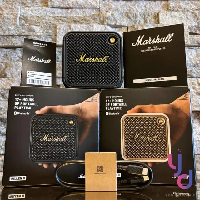 【Marshall】Marshall Willen II 〔古銅黑/奶油白〕 二代 藍牙 喇叭 隨身攜帶 防水防塵 公司貨 18個月保(marshall willen ii 2 藍牙 音響)