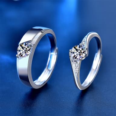 【KEDDY】結婚對戒-鋯石戒指-情侶對戒-純銀戒指-生日禮物-情侶戒指-結婚戒指-開口戒指-韓國戒指-可調節