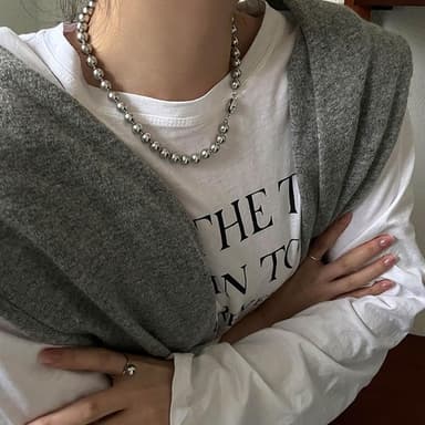 【KEDDY】閨蜜項鍊-女生生日禮物-珍珠項鍊-項鍊女-簡約ins風-項鍊-女生飾品-個性項鍊-韓國飾品-灰珍珠-銀元寶-韓版