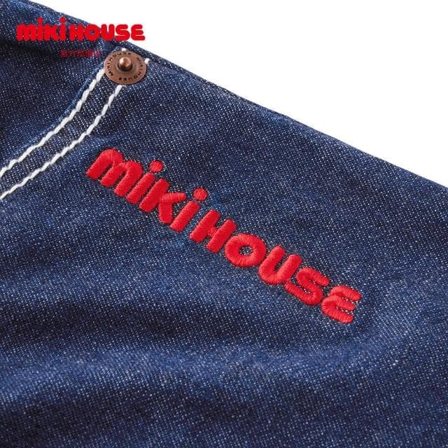 【MIKI HOUSE】官方直營-MIKI HOUSE LOGO刺繡短裙- 共兩款(白/靛藍) 男女童裝