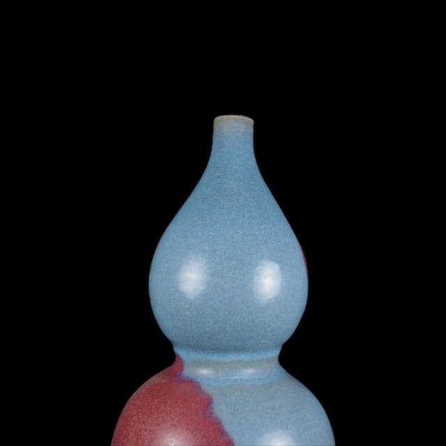 《博古珍藏》元 鈞窯天青釉紫斑葫蘆瓶 早期收藏 老件花瓶瓷器 博物館級文物