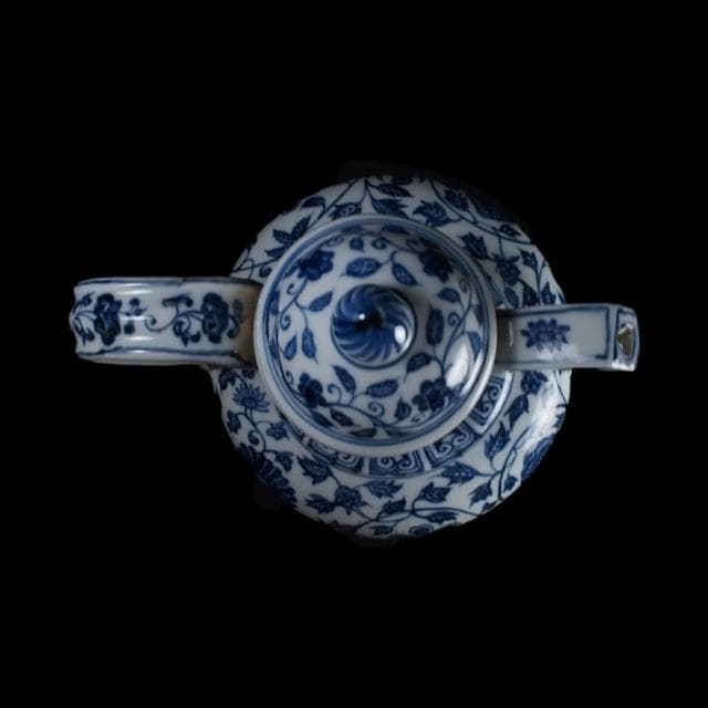 《博古珍藏》明宣德 青花花卉紋執壺 高37公分 早期收藏 老件文物瓷器 博物館級 附錦盒