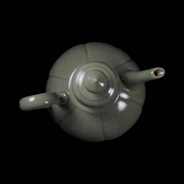 《博古珍藏》五代 越窯秘色瓷執壺 早期收藏 老件茶壺瓷器 博物館級文物