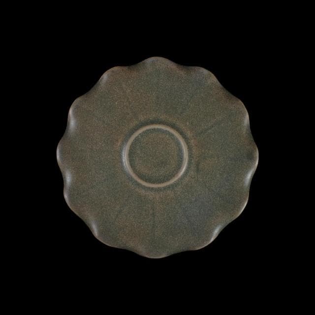 《博古珍藏》宋 汝窯青瓷花口盞托 早期收藏 老件茶杯瓷器 博物館級文物