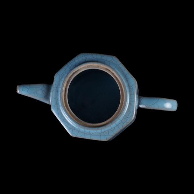 《博古珍藏》宋 汝窯天青釉茶壺 老件茶具瓷器 博物館級文物