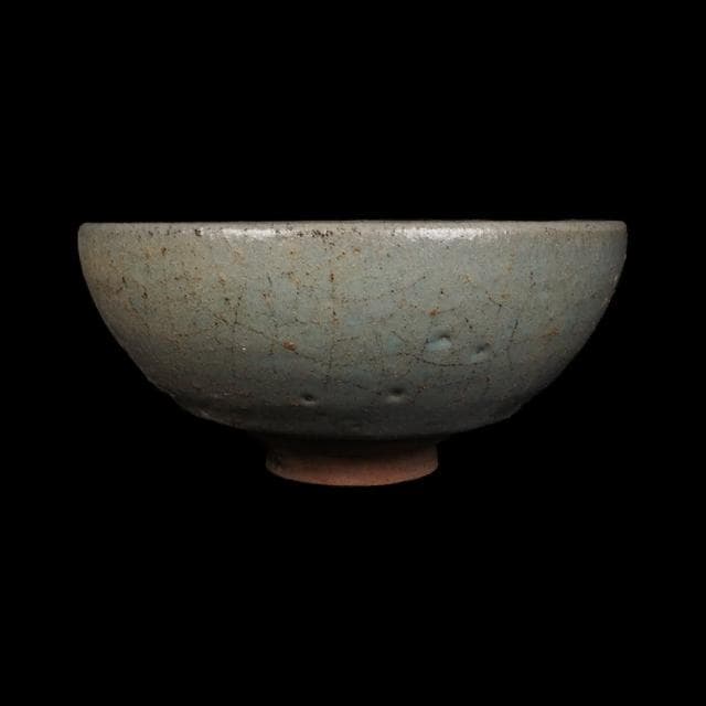 《博古珍藏》宋 鈞窯青釉紫紅斑碗 早期收藏 老件瓷器 博物館級文物