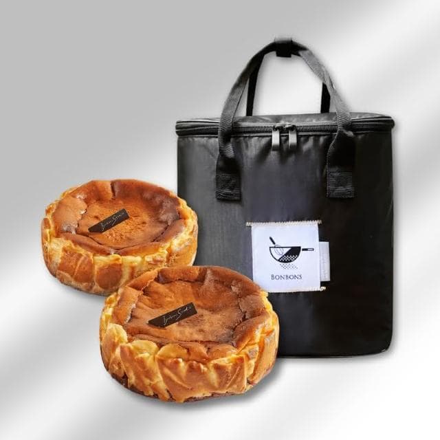 【Bonbons】Bonbons 超值優惠組！六吋黃金地瓜巴斯克+六吋甲芋頭巴斯克+設計款多功能保冷袋(蛋糕、乳酪、彌月、禮盒)