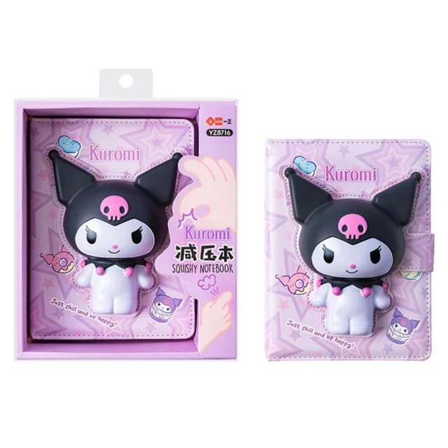 【SANRIO 三麗鷗】文具 三麗鷗形象減壓磁扣本 小學生卡通手帳本 立體解壓筆記本 庫洛米 帕恰狗 生日禮物