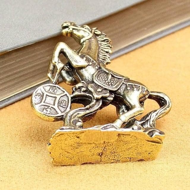 純銅馬擺件 黃銅實心招財進寶 馬案頭工藝品 擺飾古玩 老銅器小禮物 中式復古工藝品 銅雕品 台灣出貨 附發票