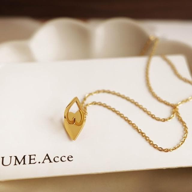 【UME.Acce】鈦鋼項鍊 心心相印項鍊 | 洗澡可戴/不退色項鍊/鈦鋼鍍18K金