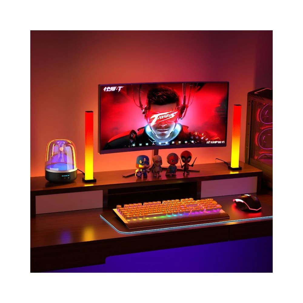 房間氣氛燈 電競燈 桌燈 氛圍燈 電腦燈 氛圍燈 氣氛燈 霓虹燈 RGB 背景燈 桌面 電競房 擺件 禮物 裝飾 生日禮物 音樂 室內 派對 創意 彩色