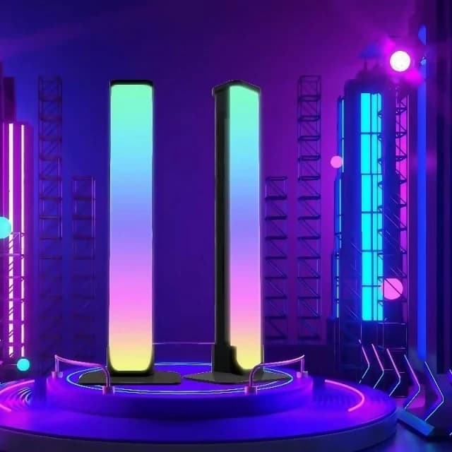 房間氣氛燈 電競燈 桌燈 氛圍燈 電腦燈 氛圍燈 氣氛燈 霓虹燈 RGB 背景燈 桌面 電競房 擺件 禮物 裝飾 生日禮物 音樂 室內 派對 創意 彩色