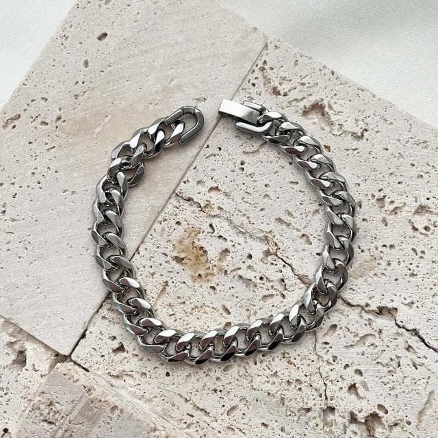 【CReAM】Hont鈦鋼潮男型男嘻哈中性男性平扣手環手鍊(生日 禮物 送禮 禮盒)