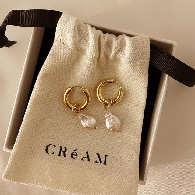【CReAM】Corrine二用單顆天然淡水珍珠耳環鍍18K金色女耳環(送禮 禮物)